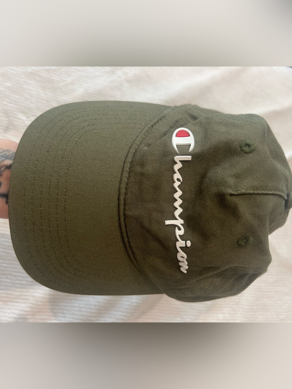 Champion Olive Green Logo Baseball Cap